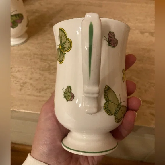 Crown Staffordshire England Vibrant Butterfly Moth Footed Mugs Easter Irish ☘️🦋 - Picture 7 of 8